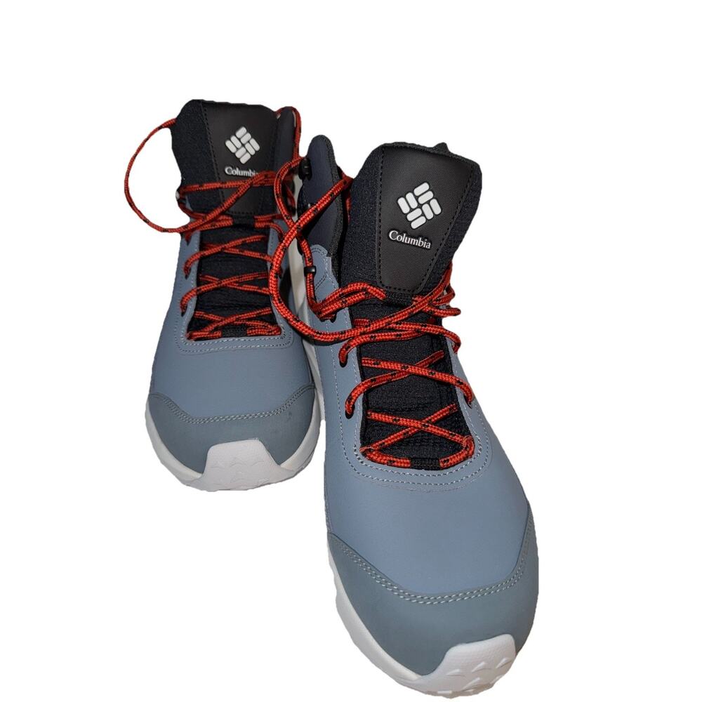 Columbia Mens Sunset Trail FS Mid Hiking Boots Grey Red YM8915-408 Size 13 NEW